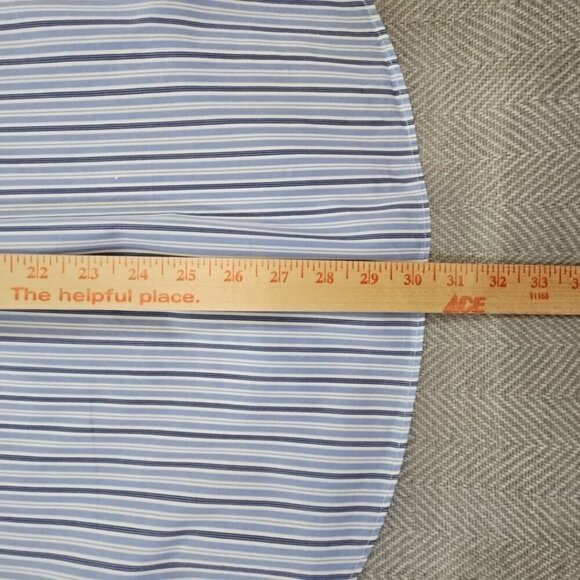 Ralph Lauren Men's Custom Fit Shirt Large Blue White Stripes Old Money Preppy - Picture 5 of 16